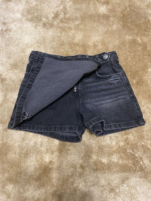 zara fete, fusta pantalon scurt din denim negru, 140 cm
