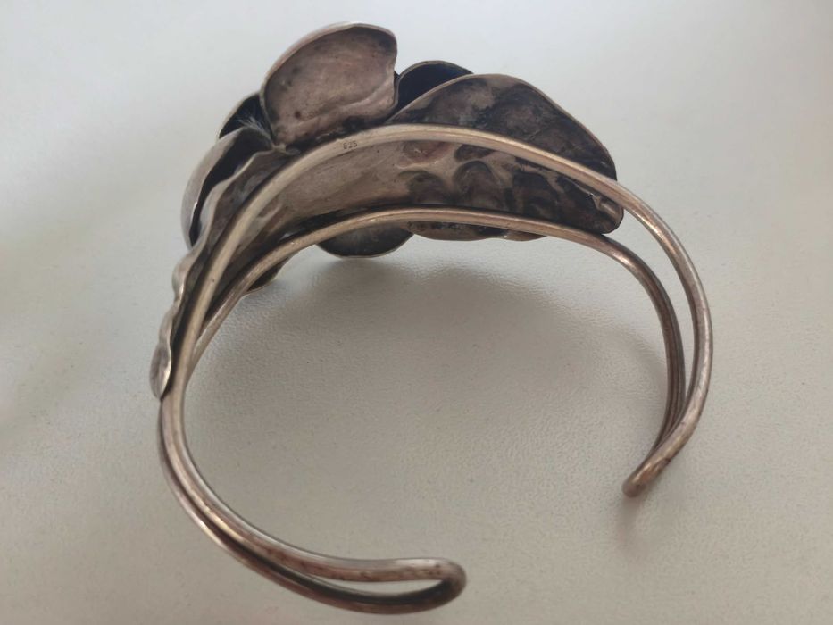 Серебро. 925 проба. Браслет и кольцо "Роза".
