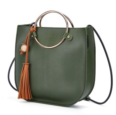 Тъмно зелена дамска чанта