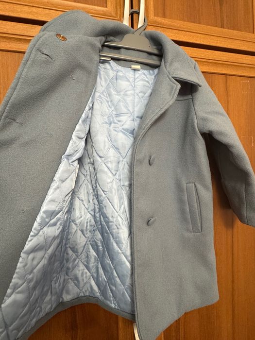 Елегантно палто в син цвят