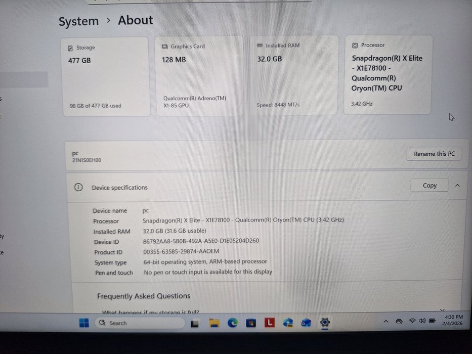 Laptop Lenovo ThinkPad T14s Gen 6 Snapdragon