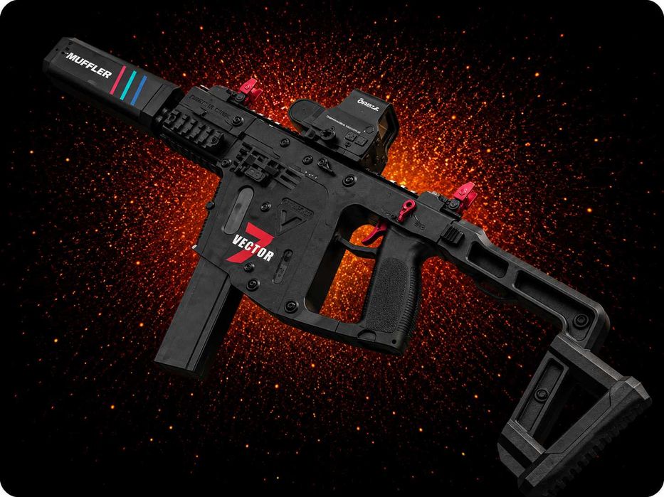 Автомат Орбиган Kriss Vector подсвечивающий и дымовой глушитель