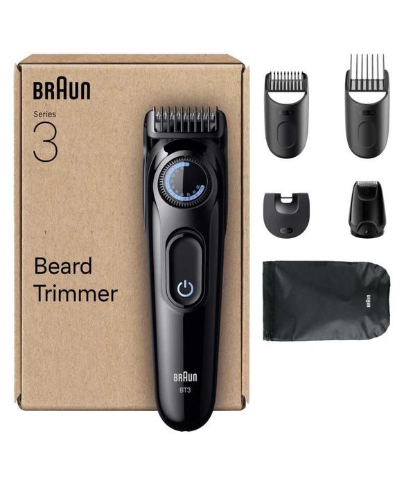 Aparat de tuns barba cu 6 accesosrii, Braun Series 3, BT3565