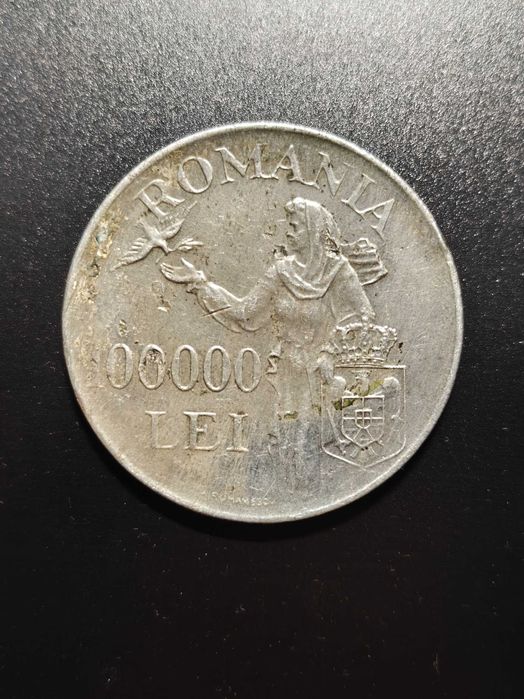 Moneda argint 100000 lei 1946 "Pacea"