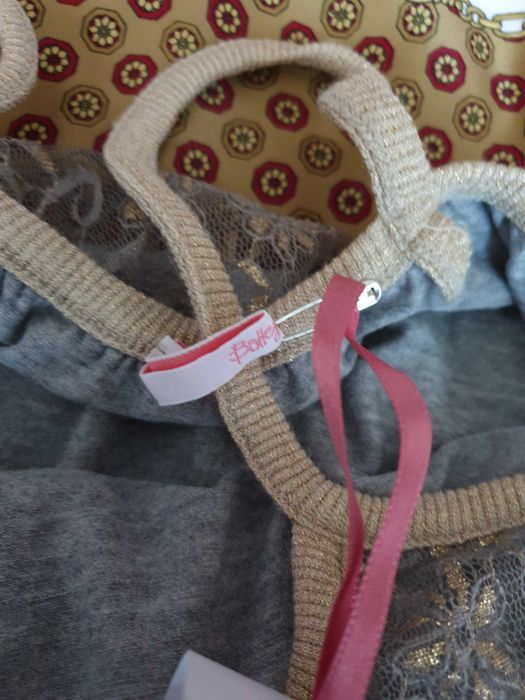 Top dama dantela argintiu Bottega