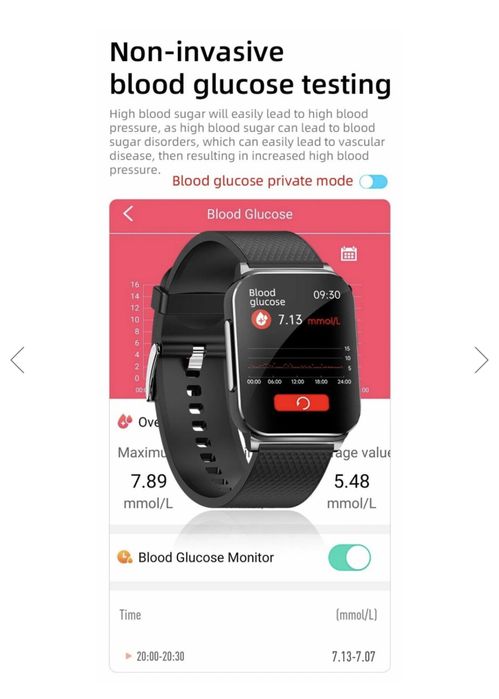 Smartwatch alhena, masiara glicemia, Puls, TA