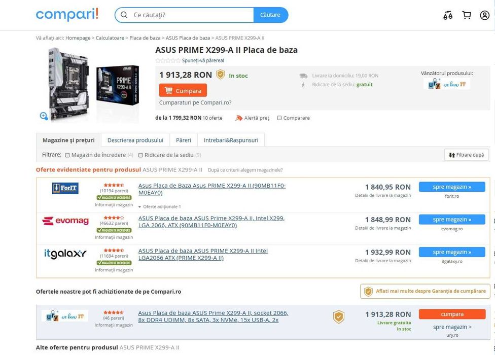 Procesor Intel Core i7-9800X X-series, 3.80 GHz, Socket 2066 –sigilat