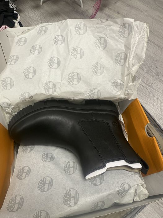 ghete Chelsea Timberland Greyfield din piele neagră