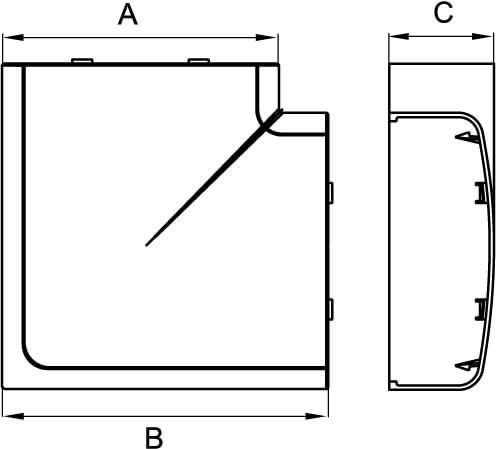Угол плоский 90х50 мм. DKC 09503
