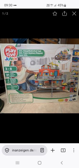 Голяма дървена писта Playtive Trsin station junior set XXL