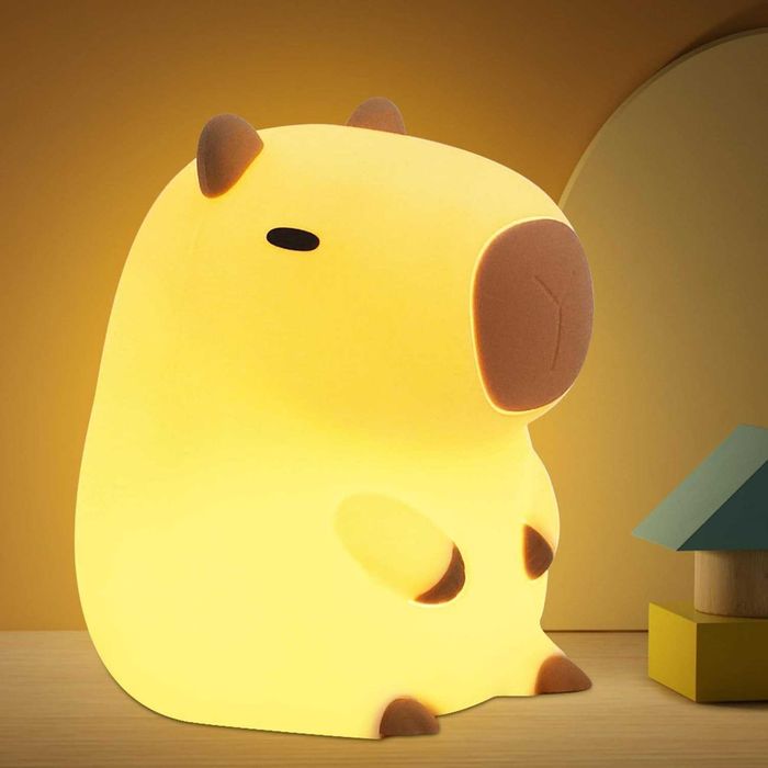 Детска нощна лампа Капибара, Cute Capybara, Вградена батерия 1200mAh
