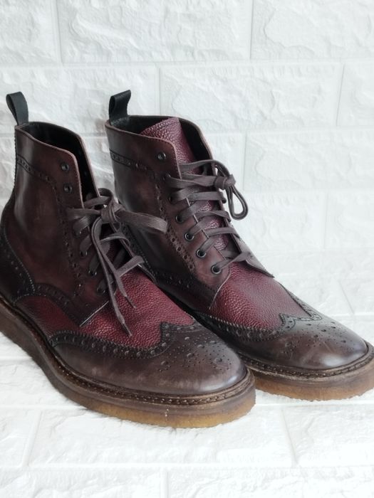 Rolando Sturlini Brogue, италиански ръчно изработени обувки, боти.кожа