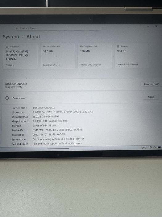 Lenovo Yoga c740