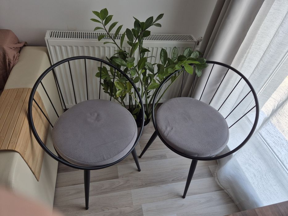 Set 4 scaune dining, cadru metalic