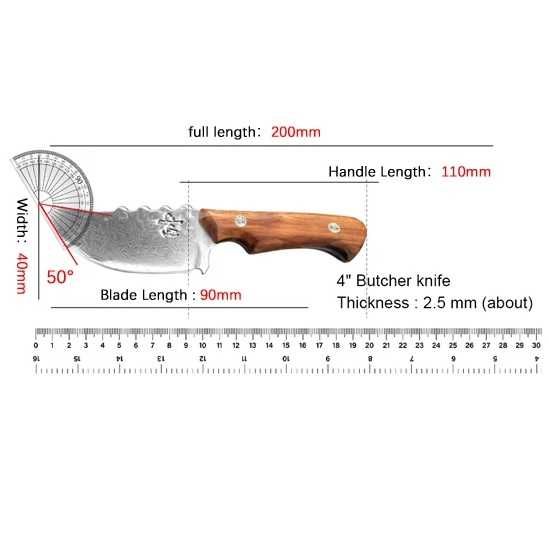 Ловни ножове 3 модела от дамаскова стомана: за дране, сатър, ловен