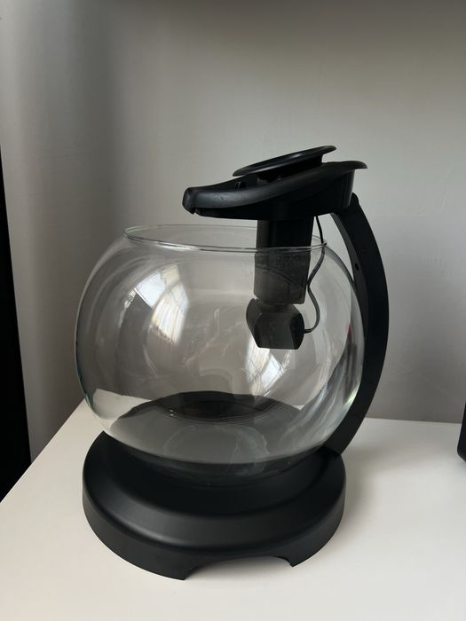 Нано Аквариум Tetra Duo Waterfall Globe (Black Edition) – 6.8 L(като нов, с гранация и касова бележка)