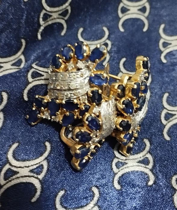 Бриллиантовый набор с сапфирами