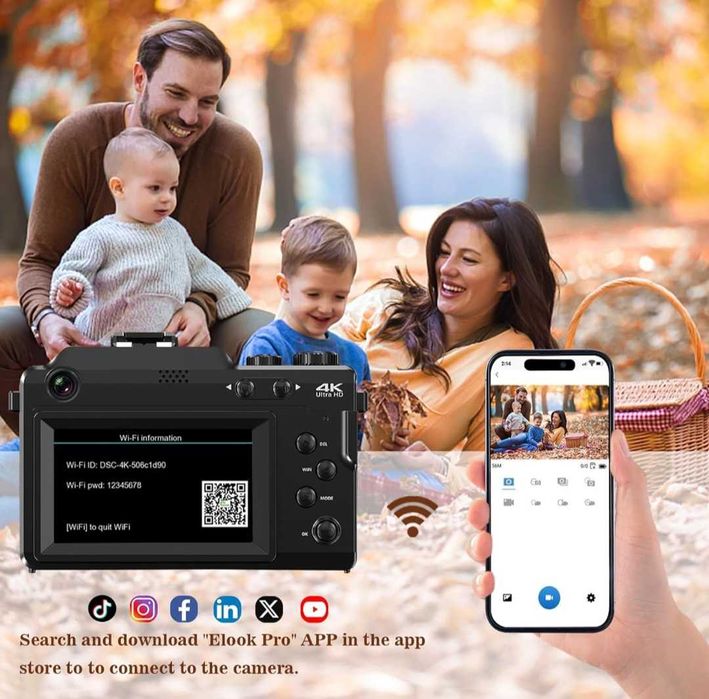 4K цифрова камера lovepo 48MP WiFi Vlogging камера за фотография