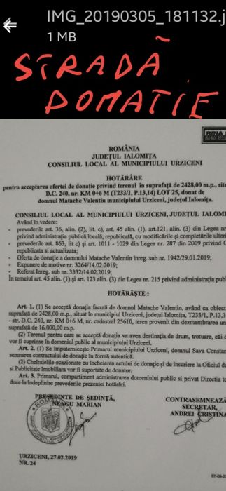 URZICENI-Loc de casă ,suprafețe între 500 și 900 mp.10500 eur.