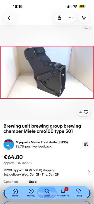 Vând espressor automat premium Miele CM 6350