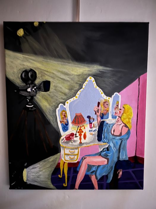 Pictura pe panza - Actrita la masa de toaleta