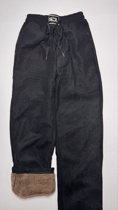 Pantaloni Vatuiti Negri de iarna