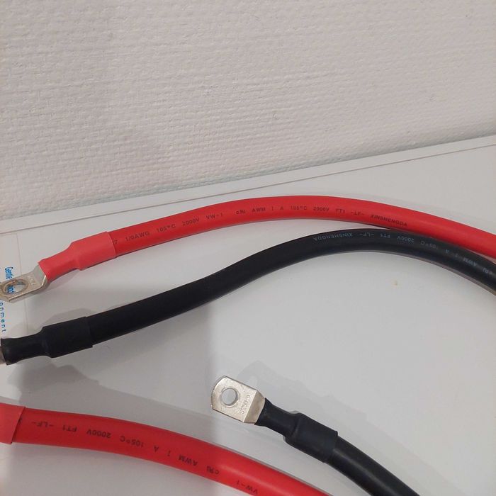 Set Cabluri Conexiune Invertor-Baterie 50mm² 2x1,5m  rosu si negru| Cupru Durabil pentru Sisteme Fotovoltaice