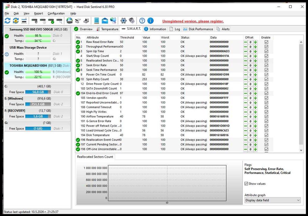 Хард диск за лаптоп Toshiba 1000GB   2.5 SATA3