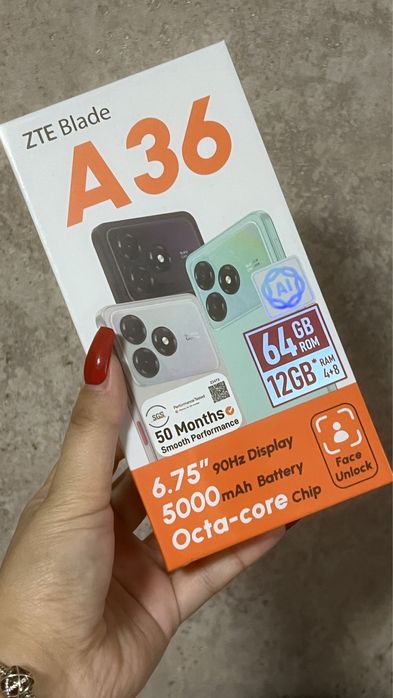 ZTE black . A 36. Запечатанный.