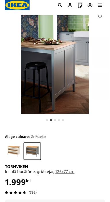 Insula ikea cu 4 acaune tapitate - 50% din pretul achizitiei