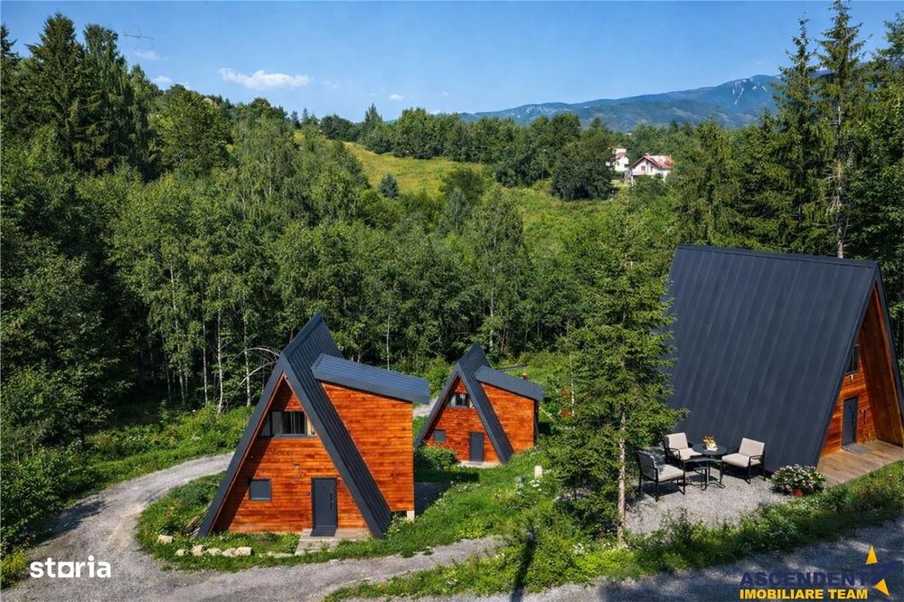 Ansamblu de 3 case, tip A frame, Moieciu de Jos, constructie 2025