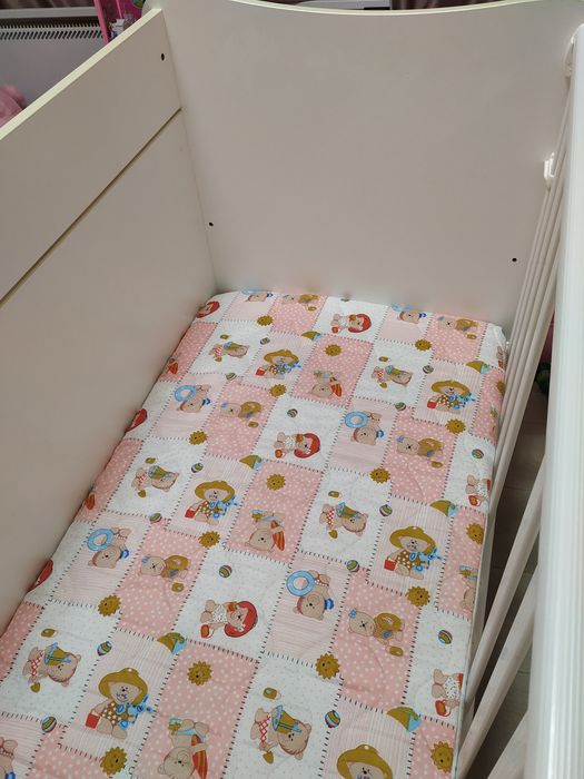 Детска дървена кошара с нов матрак