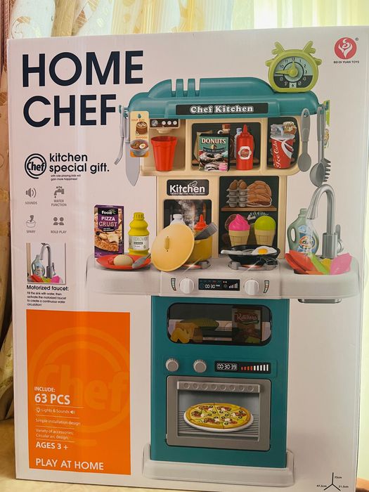 Детская развивающая кухня  Home chef, kitchen, 63 детали, Новая