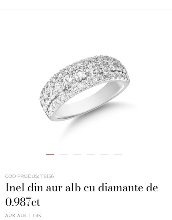 Inel TEILOR Aur Alb 18K - 0.987ct Diamante (Certificat & Factură)