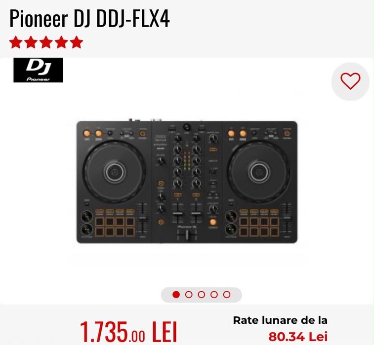 Consola dj DDJ-FLX4 ca noua plus cutie si ca noua plus cabluri rca; niciun defect;