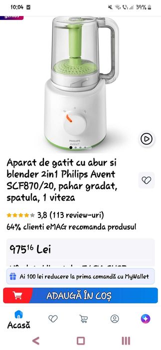 Aparat de gatit cu aburi