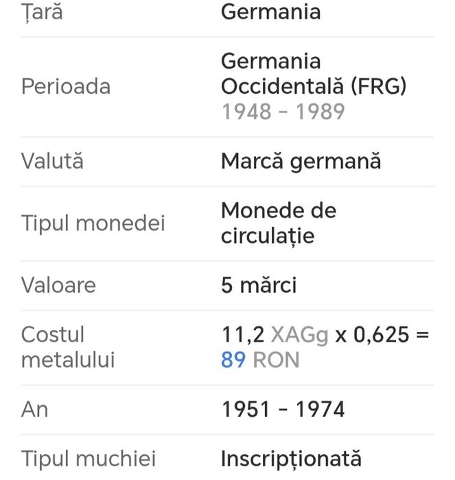 O colecție de monede din Argint