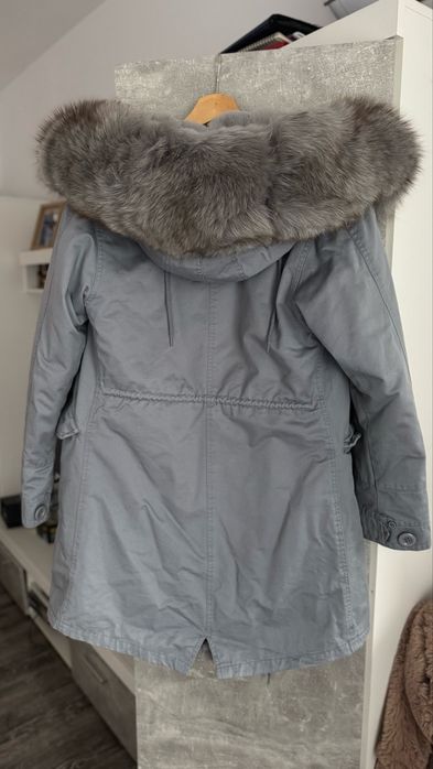 parka cu blană naturală de vulpe size s