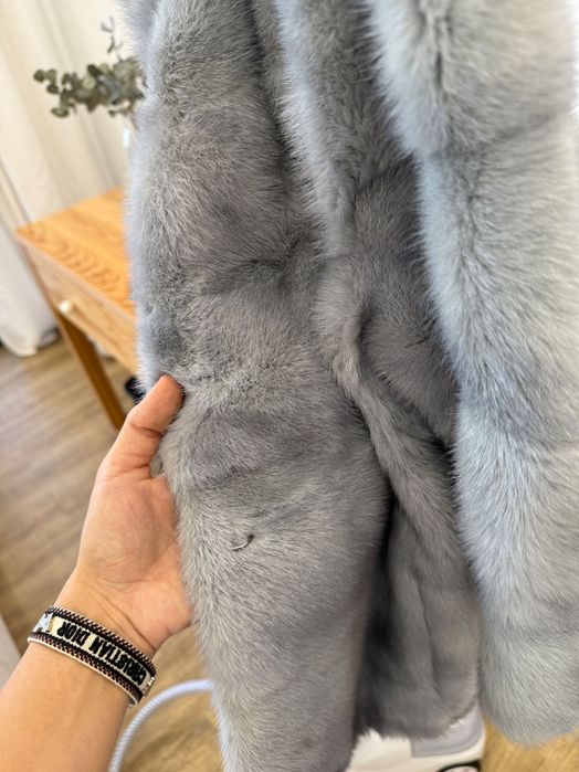 Шуба норка голубая