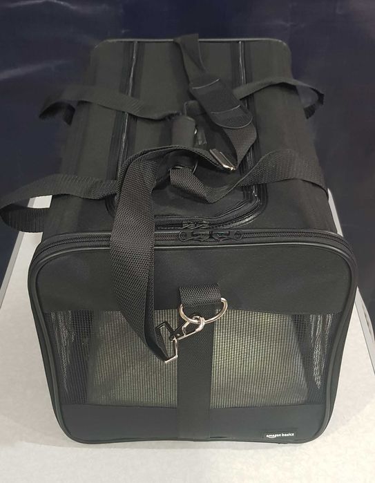 Geantă de transport animale Amazon Basics, 50x26xH 28 cm, negru