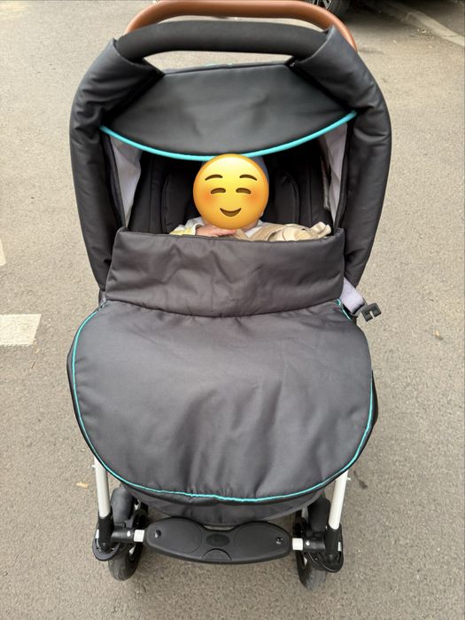 Carucior Krausman - 3 in 1 Ride Dark Grey-Turqoise – Testat ADAC