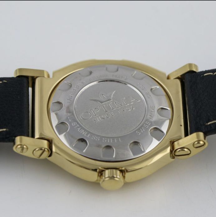 Ceas Optima quartz placat cu aur și diamante