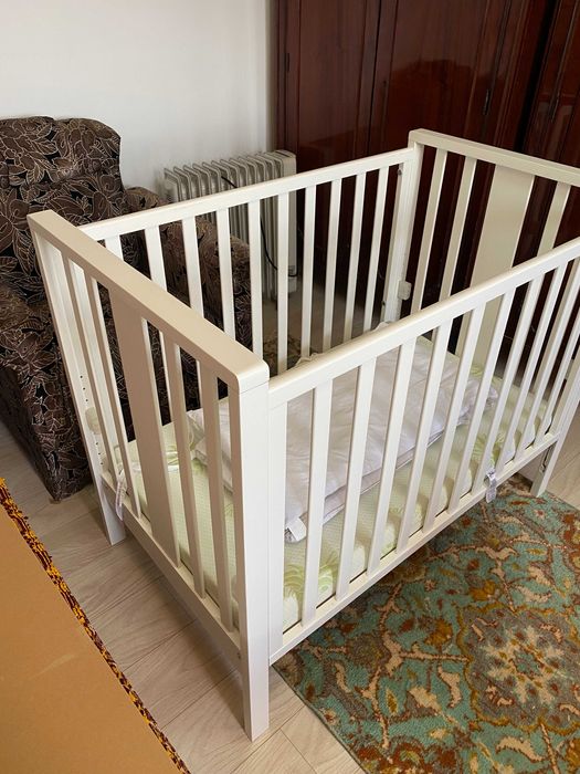 Pătuț co-sleeper Mini Molly Erbesi + saltea cocos nouă + protecții laterale