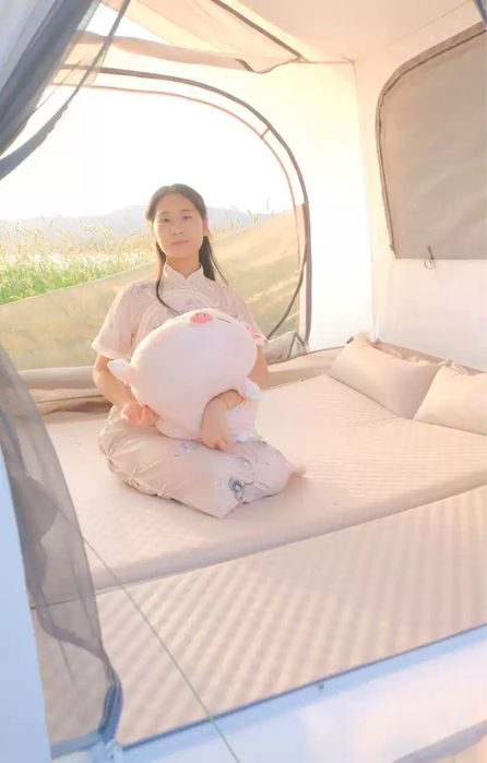 Надувной туристический коврик с подушкой  одноместный 5 см