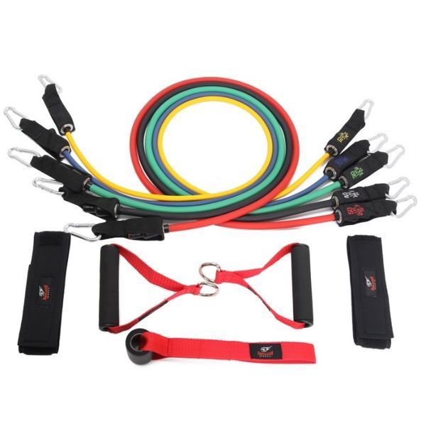 Комплект фитнес ластици за трениране от 11 части ПРЕОЦЕНЕНИ