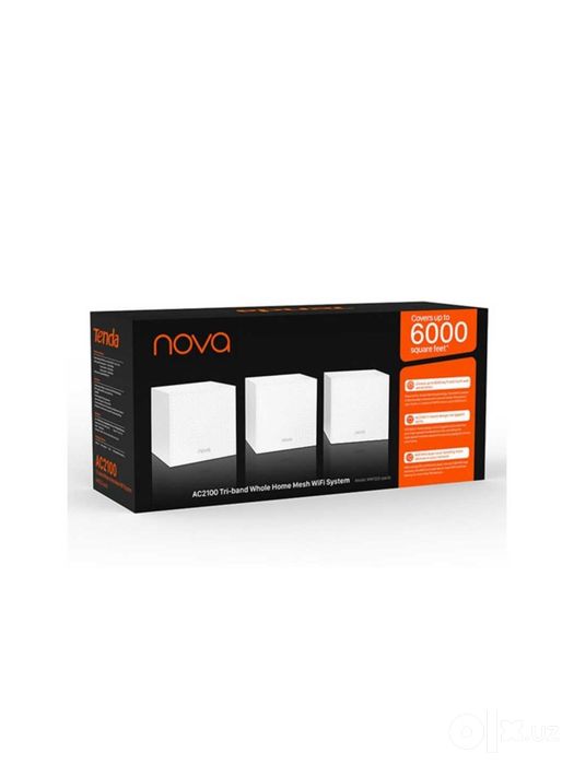 Wi-Fi усилитель Mesh / MW12 3-Pack / Tenda / AC2100, трёхдиапазонный /