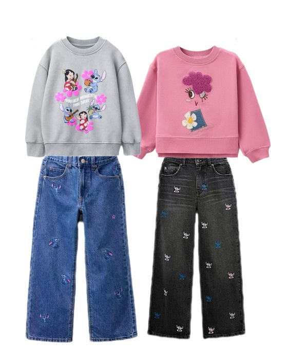 Детские синие серые джинсы коллекционные Zara Disney Stitch СтичДисней