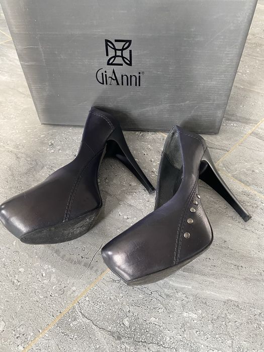 Официални тъмносини обувки естествена кожа, марка Gi Anni