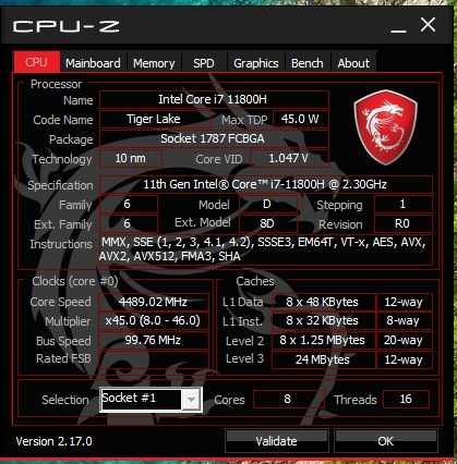 Laptop MSI Gaming 17.3" Katana GF76 Intel® Core™ i7-11800H GeForce RTX 3060 6GB 1.5TB SSD 16GB DDR4
