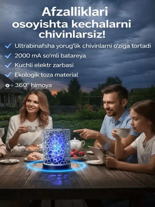 Chivin va hasharotlarga qarshi elektr lampa